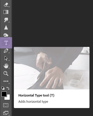 Horizontal text tool